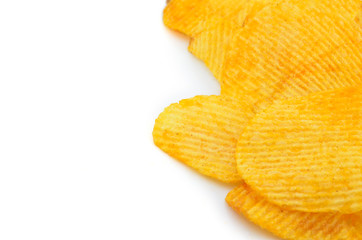 Barbecue fried potatoes on a white background.