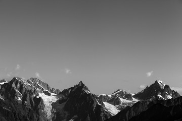 Black and white high mountains