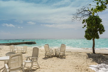 Exotic white sand beach beach terrace