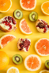 fruit on a yellow background
