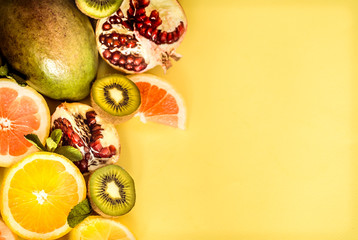 fruit on a yellow background
