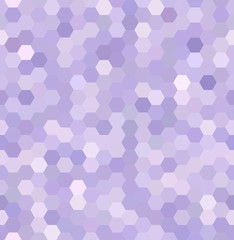 Vector background with white, violet, pink hexagons. Can be used for printing onto fabric and paper or decoration.