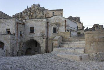 Ancient grotto house in Matera historic Sassi district