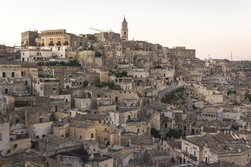 Fototapeta na wymiar Overview of the ancient city of Matera, Unesco world heritage
