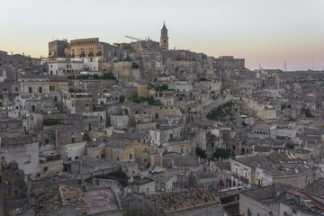 Overview of the ancient city of Matera, Unesco world heritage