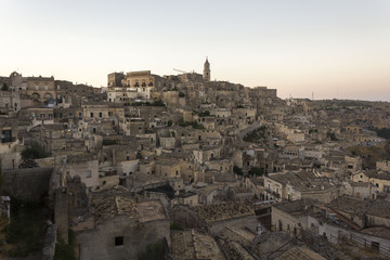 Fototapeta na wymiar Overview of the ancient city of Matera, Unesco world heritage