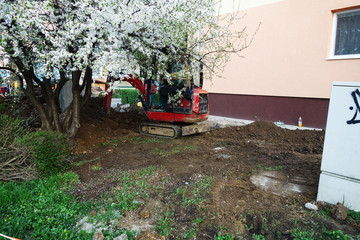 Excavator, excavation work