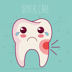 dental care kawaii characters vector illustration design