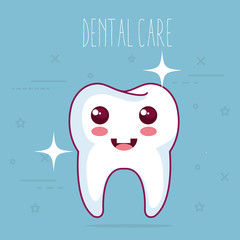 dental care kawaii characters vector illustration design