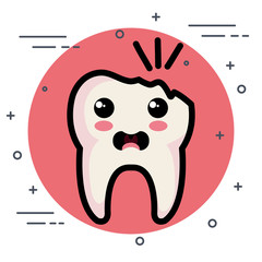 dental care kawaii characters vector illustration design