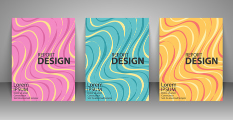 Brochure with futuristic colorful background. Report, flyer, business layout, presentation template A4 size. Abstract multicolored backgrounds. Vector illustration.