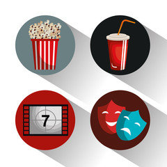 cinema entertainment set icons vector illustration design