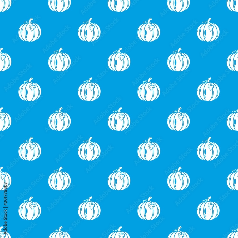 Poster pumpkin pattern vector seamless blue repeat for any use