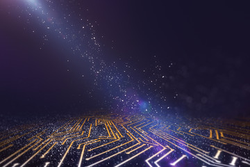 Abstract blue circuit texture