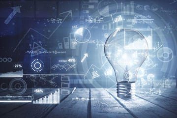 Glowing lamp with interface