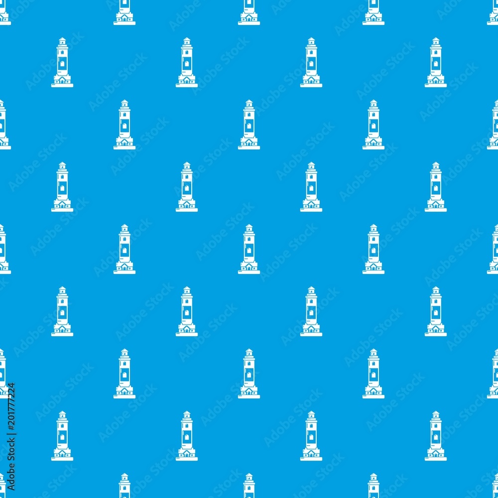 Poster lighthouse pattern vector seamless blue repeat for any use