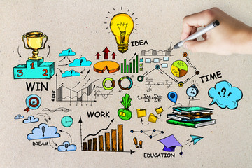 Leadership, success and finance concept