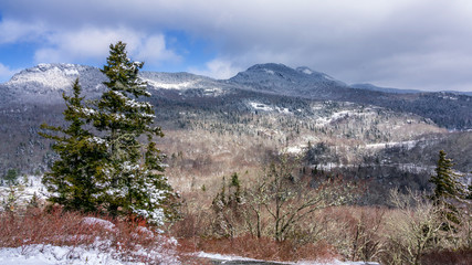 Winter snow on the Blue Ridge Parkway from Beacon Heights