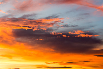 Fototapeta premium colorful dramatic sky with cloud at sunset.
