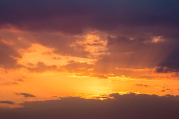 Fototapeta na wymiar colorful dramatic sky with cloud at sunset.