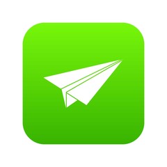 Paper airplane icon digital green for any design isolated on white vector illustration