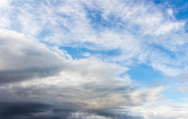 colorful dramatic sky with cloud at sunset.