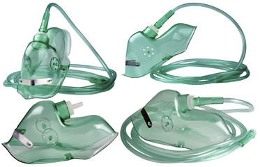 medical oxygen mask on isolated white background