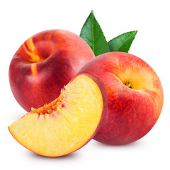 peach fruits Isolated