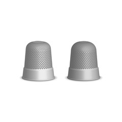 Thimble for sewing, sketch illustration of accessories for sewing. Flat isolated vector illustration, on a white background.