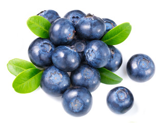 Blueberries isolated on white