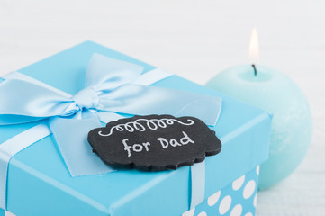 Blue gift box with bow