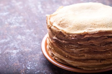 Thin pancakes.