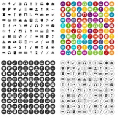 100 conservatory icons set vector in 4 variant for any web design isolated on white