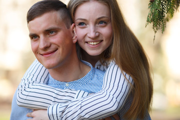 Obraz premium Close up image of happy couple enjoy time together