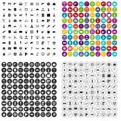 100 construction materials icons set vector in 4 variant for any web design isolated on white