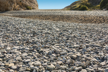 Fototapeta na wymiar Stone river from sea stones