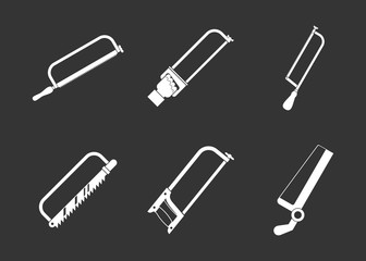 Hacksaw icon set vector white isolated on grey background 