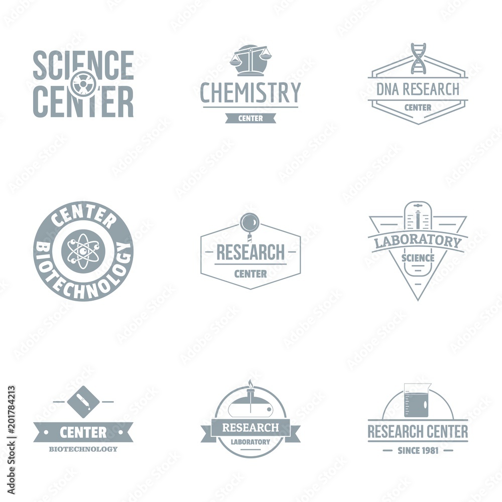 Poster laboratory logo set. simple set of 9 laboratory vector logo for web isolated on white background