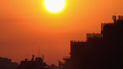 4K・都会の日の出_03-1337