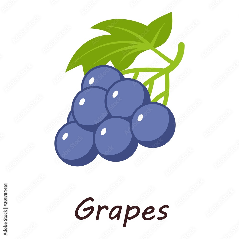 Poster grape icon. isometric illustration of grape vector icon for web
