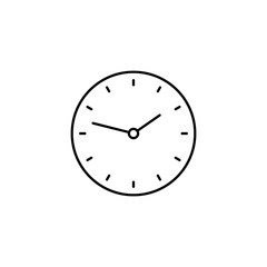 clock round timer line vector black icon