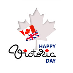 Happy Victoria Day card on white.