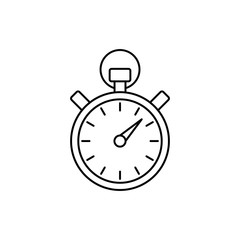 stopwatch chronometer measurement equipment line black vector icon