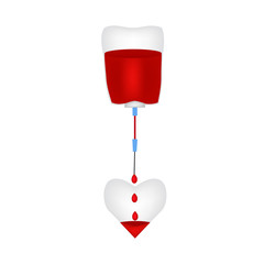 The dropper fills the heart with blood. World Blood Donor Day. Infographics. Vector illustration on isolated background.