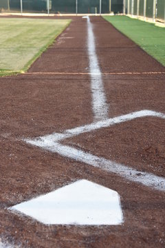 Looking Down The First Base Line From Home