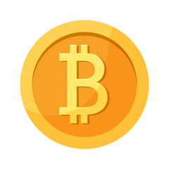 Bitcoin golden coin. Money icon. Vector illustration