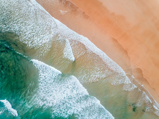 Fototapeta na wymiar Aerial view of a wild beach in Asturias