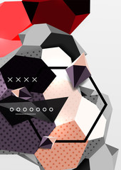 Color 3d geometric composition poster