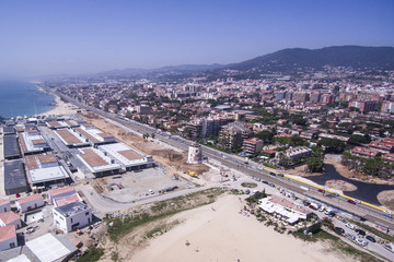 Fototapeta na wymiar City of Premia de Mar, near of Barcelona. Aerial shot.