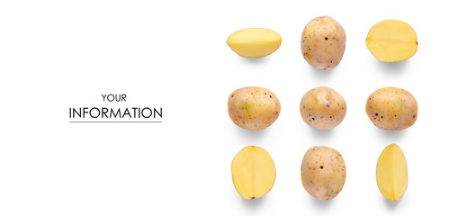  Set seamless with potatoes pattern